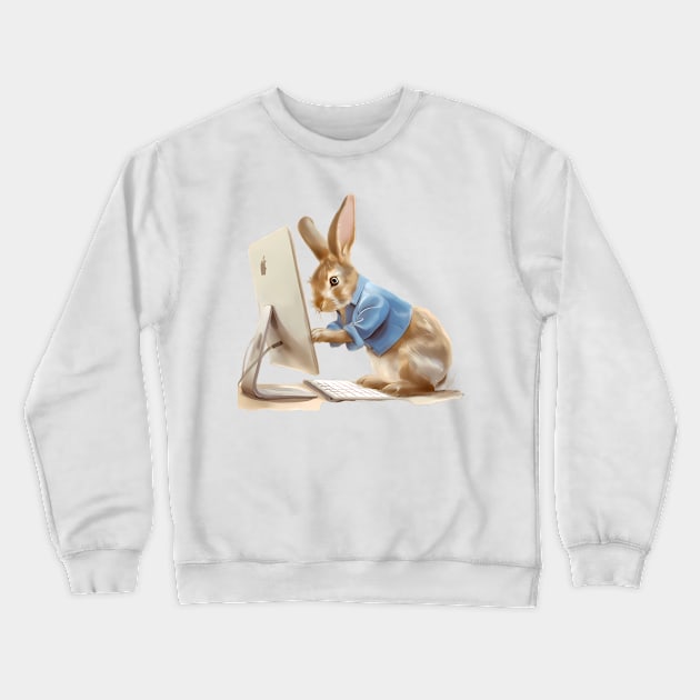 Peter rabbit computer programmer Crewneck Sweatshirt by VelvetEasel